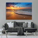 Sunset and Beach at Night Wall Art Canvas Print
