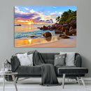 Tropical Island Beach Sunset Canvas Print