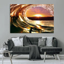 Golden Wave Sunset Triptych Canvas Art, Giclee Canvas Print by MyGreatCanvas | Canvas Wall Art Prints | Photo Prints & Wall Decor