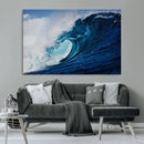 Ocean Wave at Sunset Canvas Art, Large Wall Print of Vibrant