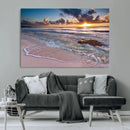Sea Ocean Sunset Beach Wall Art Canvas Print