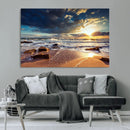 Golden Hour Beach Sunset Canvas Triptych, Ocean Waves and by MyGreatCanvas | Canvas Wall Art Prints | Photo Prints & Wall Decor
