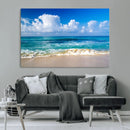 Tropical Beach 3-Panel Canvas Wall Art – Serene Ocean Waves