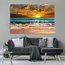 Golden Sunset Beach Canvas Wall Art – Triptych Seascape by MyGreatCanvas | Canvas Wall Art Prints | Photo Prints & Wall Decor