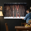 Vintage Ski Gear Canvas Print, Vintage Ski Gear Against