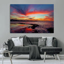 Glorious Sunset on The Beach Wall Art Canvas Print