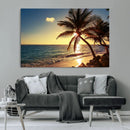 Sunset Palm Trees Wall Art Canvas Print