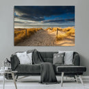 Ocean Beach Dark Clouds Wall Art Canvas Print