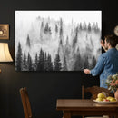 Forest Wall Art Print | Foggy Pine Forest Canvas Wall Art -