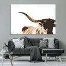 Texas Longhorn Wall Art Canvas Print | 3-Panel Large