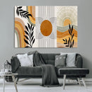 Modern Boho Sun and Leaf Abstract Art – 3-Panel Giclée