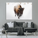 Bison Winter Wall Art Canvas Print For Farmhouse Decor