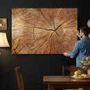 Tree Ring Canvas Art, Rustic Wood Grain Wall Art, Tree Slice