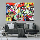Picasso Style Art Abstract Canvas Wall Art Print , Colorful