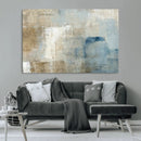 Abstract Blue and Beige Wall Art, Modern Minimalist Canvas