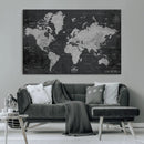 World Map Canvas Print – Detailed Map of the World Wall Art