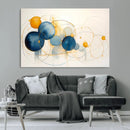 Geometric Blue Orange Abstract Wall Art Canvas, Geometric