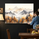 Abstract Mountain Wall Art | Misty Mountain Forest and