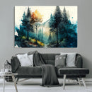 Watercolor Trees Forest Abstract Wall Art Canvas Print,