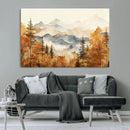 Golden Autumn Forest Wall Art Canvas | Mountain Landscape