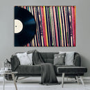 Vinyl Record and Album Collection Canvas Wall Art - Retro