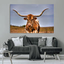 Texas Longhorn Wall Art Print, Framed Longhorn Cow Wall Art