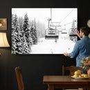 Winter Forest Wall Art Canvas Print – Framed Snowy Mountain