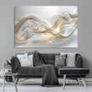Abstract art Grey and Gold Lines Wall Art