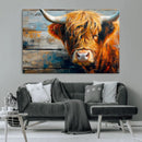 Highland Cow Abstract Canvas Wall Art – Bold Farmhouse