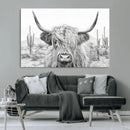 Rustic Charm | Cow Longhorn Black White Bighorn Wall Art