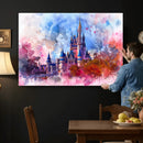Disney Wall Art: Dreamy Watercolor Cinderella Castle Canvas by MyGreatCanvas | Canvas Wall Art Prints | Photo Prints & Wall Decor