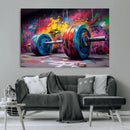 Abstract Graffiti Barbell Canvas Wall Art – Urban Fitness