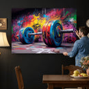 Abstract Graffiti Barbell Canvas Wall Art – Urban Fitness