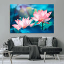 Pink Lotus Flower Canvas Wall Art | Vibrant Floral Wall