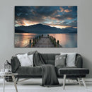 Mountain Lake Wood Pier Canvas Wall Art Nature Lake Print