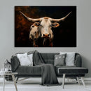 Texas Longhorn Wall Art | 3-Panel Large Texas Longhorn