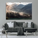 Foggy Mountain Canvas Print Forest Wall Art