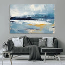Abstract Ocean Canvas Wall Art - Coastal Blue and Gold