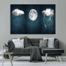 3 Piece Indigo Cloud Wall Art, Thunderstorm Moon Cloud by MyGreatCanvas | Canvas Wall Art Prints | Photo Prints & Wall Decor