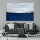 Navy Blue Abstract Wall Art Canvas Print
