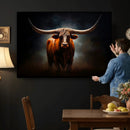 Abstract Texas Longhorn Wall Art Print | 3-Panel Large Texas