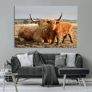 Highland Cow Canvas Wall Art Animal Print for Farm House