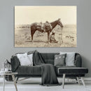 Cowboy Wall Art - Western Horse Canvas Print - Vintage