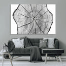 Rustic Tree Ring Wall Art Canvas Print – Framed and Ready to