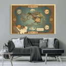 Avatar Wall Art: The Last Airbender Vintage Map - Wall Art