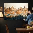 Rustic Wood Mountain Wall Art Print | Triptych Giclee Print