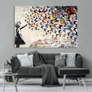 Banksy Graffiti Wall Art Canvas Print: Girl Releasing
