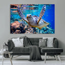 Underwater Sea Turtle Wall Art Canvas Print – Vibrant Ocean