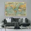 Push Pin World Map Canvas Print – Travel Tracker Wall Art