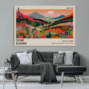 Yayoi Kusama Landscape Canvas Print, Vibrant Floral Mountain by MyGreatCanvas | Canvas Wall Art Prints | Photo Prints & Wall Decor
